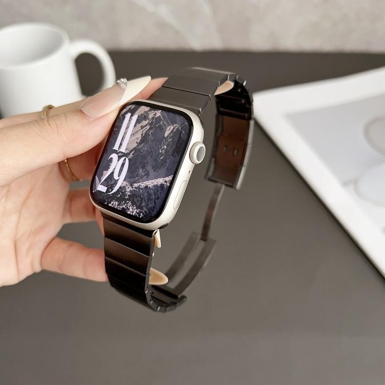 For Apple Watch 46mm / 49mm / 45mm / 44mm Single Bead Quick Release Stainless Steel Watch Band