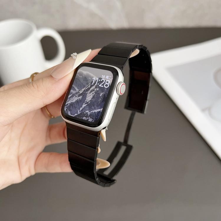 For Apple Watch 42mm / 41mm / 40mm / 38mm Single Bead Quick Release Stainless Steel Watch Band