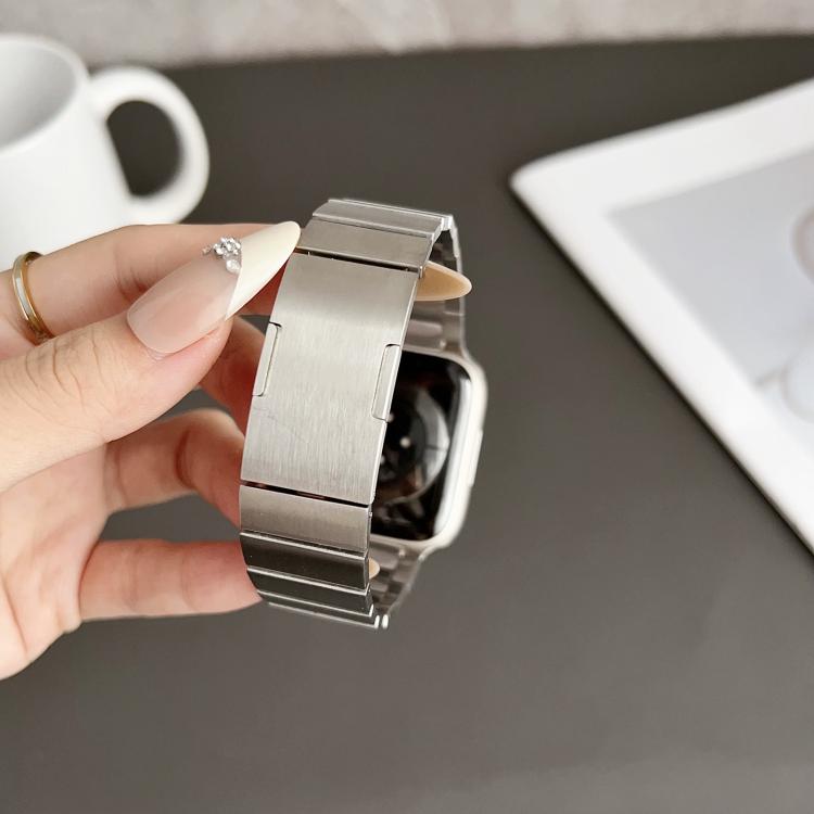 For Apple Watch 42mm / 41mm / 40mm / 38mm Single Bead Quick Release Stainless Steel Watch Band