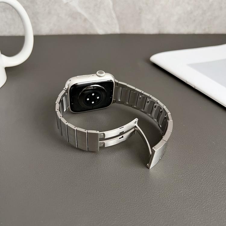 For Apple Watch 42mm / 41mm / 40mm / 38mm Single Bead Quick Release Stainless Steel Watch Band