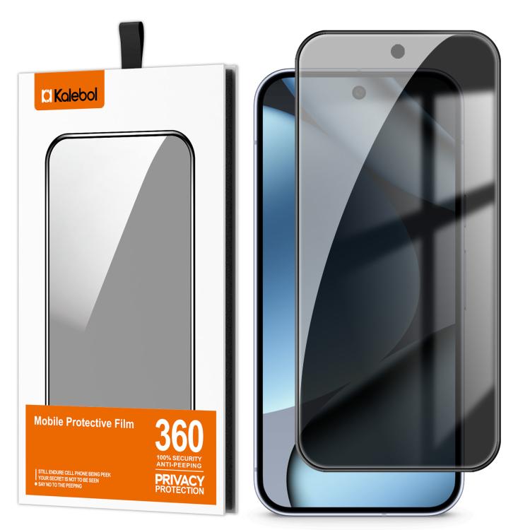 For Google Pixel 10 Pro Kalebol High-Aluminum Screen-Printed Full-Coverage Black-Border Privacy Tempered Glass Film