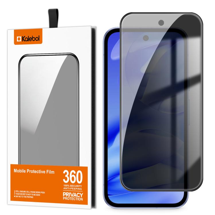 For Google Pixel 9a Kalebol High-Aluminum Screen-Printed Full-Coverage Black-Border Privacy Tempered Glass Film