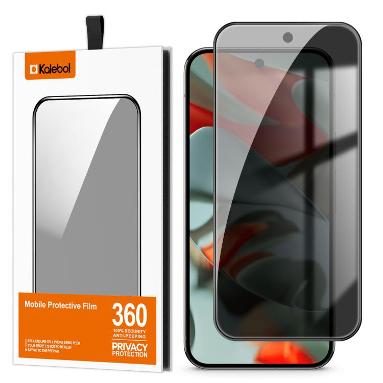 For Google Pixel 9 Pro XL Kalebol High-Aluminum Screen-Printed Full-Coverage Black-Border Privacy Tempered Glass Film