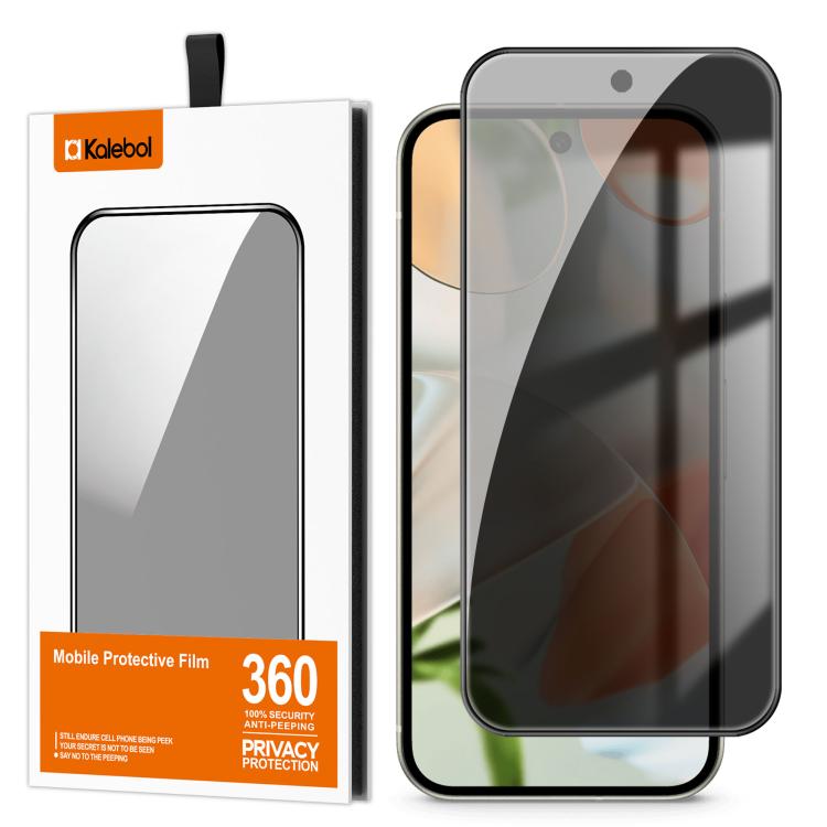 For Google Pixel 9 Kalebol High-Aluminum Screen-Printed Full-Coverage Black-Border Privacy Tempered Glass Film