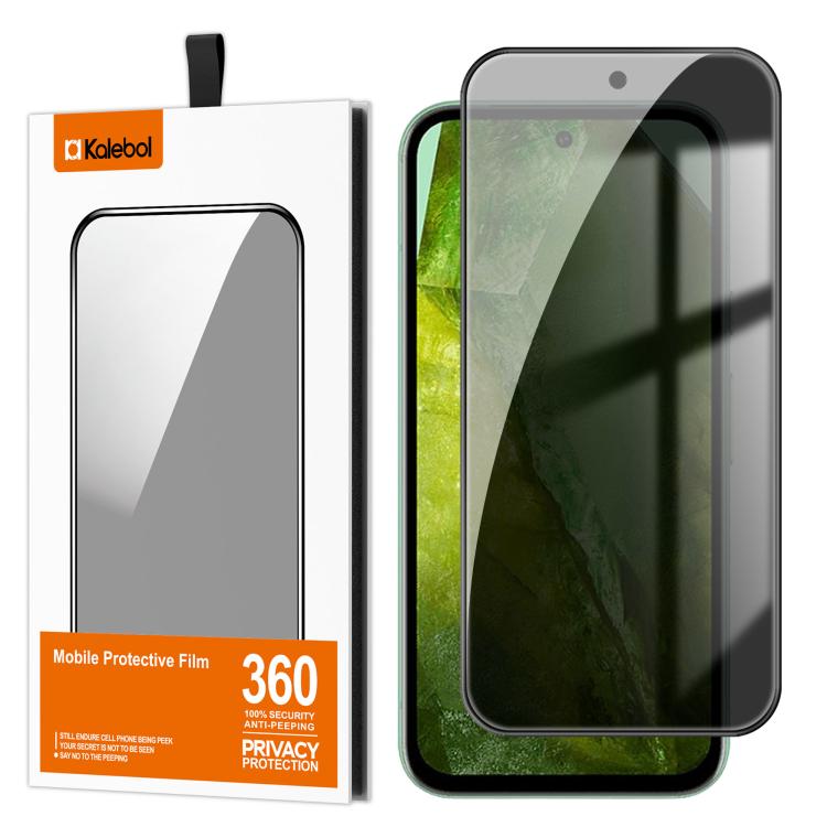 For Google Pixel 8a Kalebol High-Aluminum Screen-Printed Full-Coverage Black-Border Privacy Tempered Glass Film