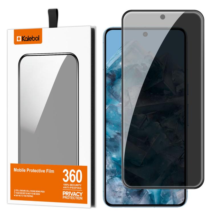 For Google Pixel 8 Pro Kalebol High-Aluminum Screen-Printed Full-Coverage Black-Border Privacy Tempered Glass Film