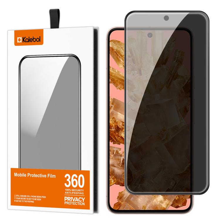 For Google Pixel 8 Kalebol High-Aluminum Screen-Printed Full-Coverage Black-Border Privacy Tempered Glass Film