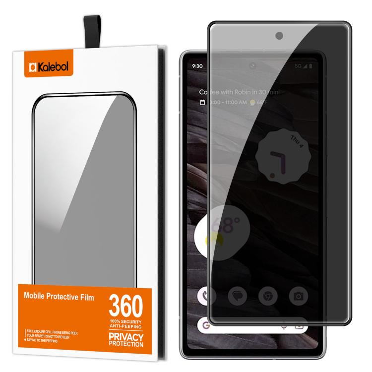 For Google Pixel 7a Kalebol High-Aluminum Screen-Printed Full-Coverage Black-Border Privacy Tempered Glass Film