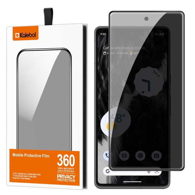 For Google Pixel 7 Kalebol High-Aluminum Screen-Printed Full-Coverage Black-Border Privacy Tempered Glass Film
