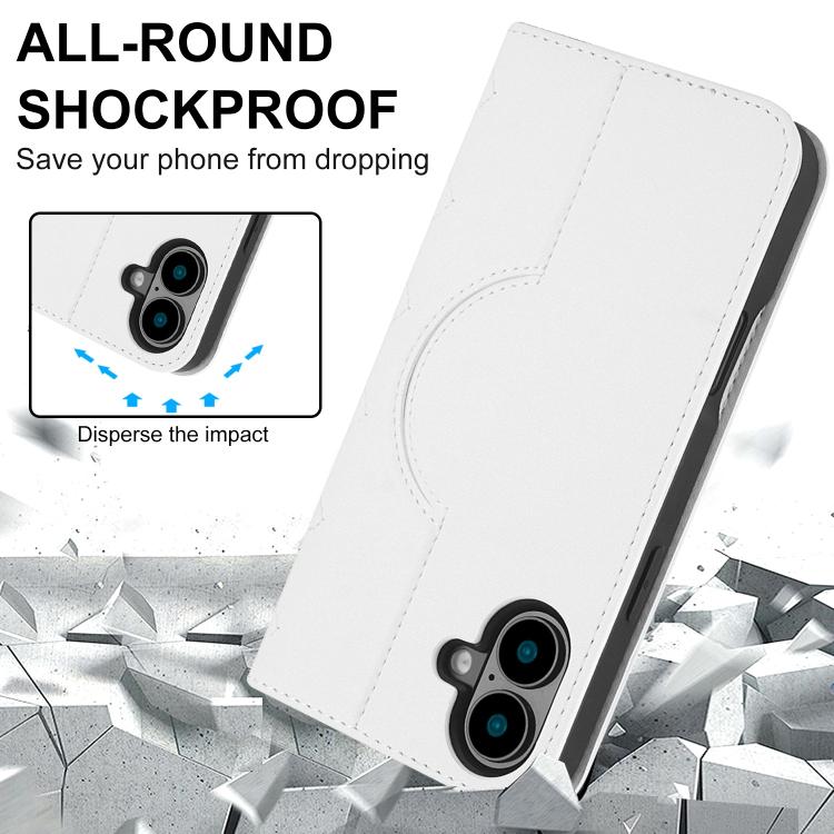 For iPhone 16 Rhombic MagSafe RFID Anti-Theft Wallet Leather Phone Case