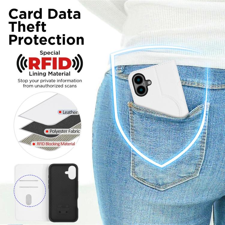 For iPhone 16 Rhombic MagSafe RFID Anti-Theft Wallet Leather Phone Case