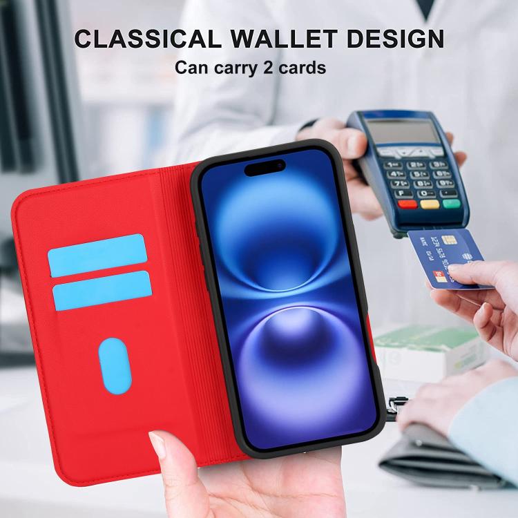 For iPhone 16 Rhombic MagSafe RFID Anti-Theft Wallet Leather Phone Case