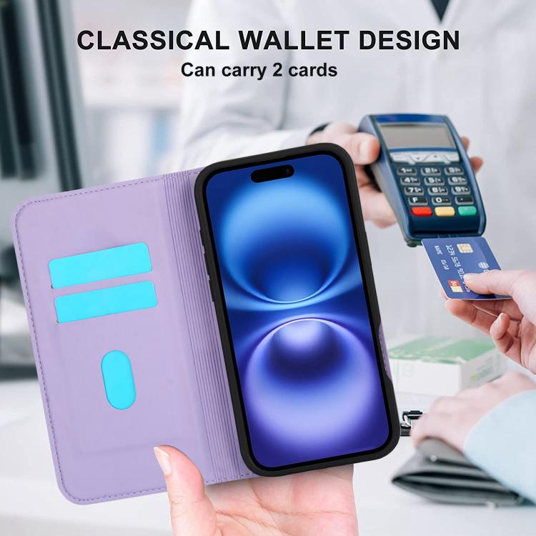 For iPhone 16 Rhombic MagSafe RFID Anti-Theft Wallet Leather Phone Case
