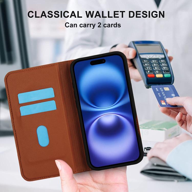 For iPhone 16 Rhombic MagSafe RFID Anti-Theft Wallet Leather Phone Case