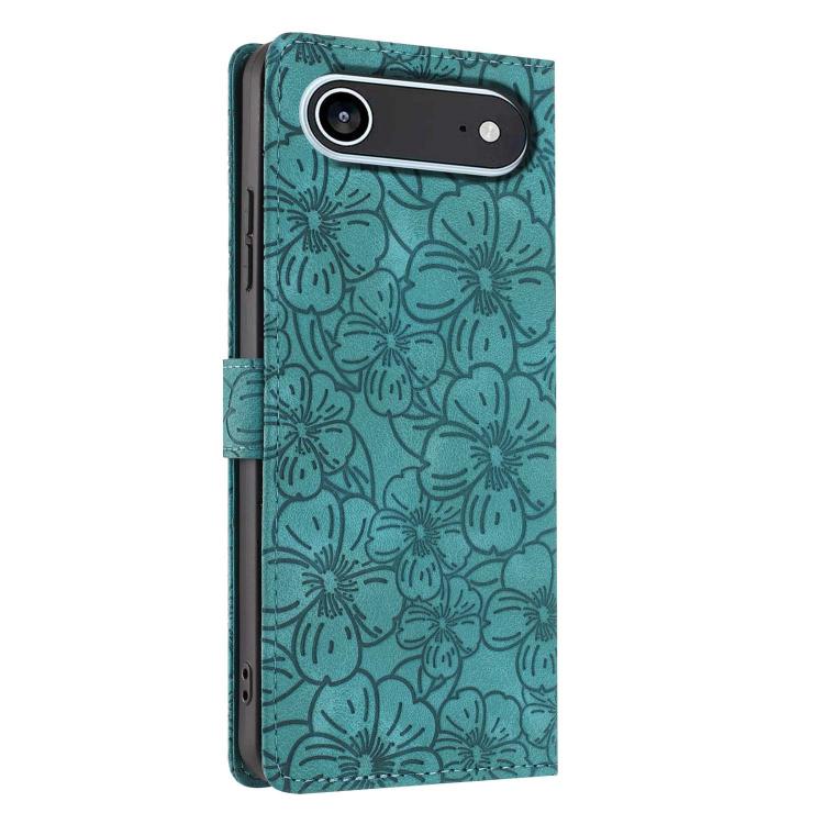 For iPhone Air Cherry Blossoms Embossed Leather Phone Case