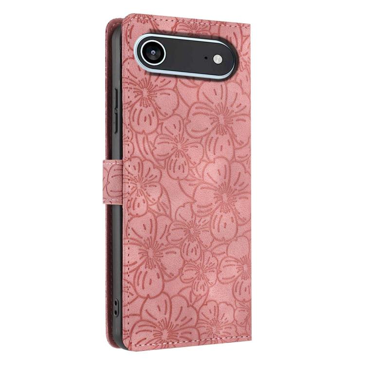 For iPhone Air Cherry Blossoms Embossed Leather Phone Case
