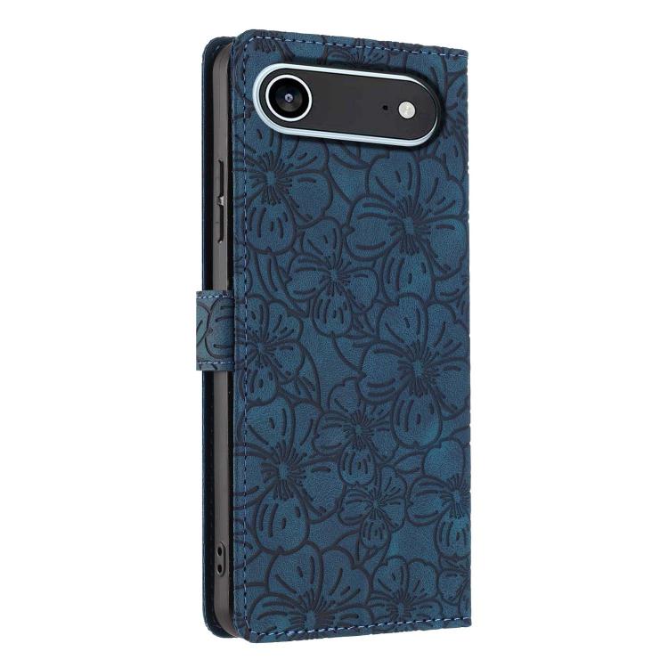 For iPhone Air Cherry Blossoms Embossed Leather Phone Case