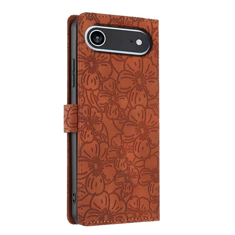 For iPhone Air Cherry Blossoms Embossed Leather Phone Case