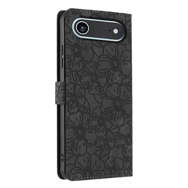 For iPhone Air Cherry Blossoms Embossed Leather Phone Case