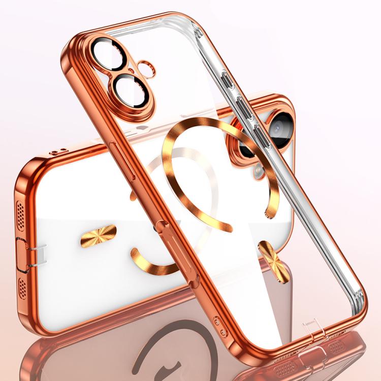 For iPhone 17 Plating Paint TPU MagSafe Phone Case with Dust Plug & Lens Film