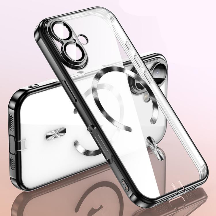 For iPhone 17 Plating Paint TPU MagSafe Phone Case with Dust Plug & Lens Film