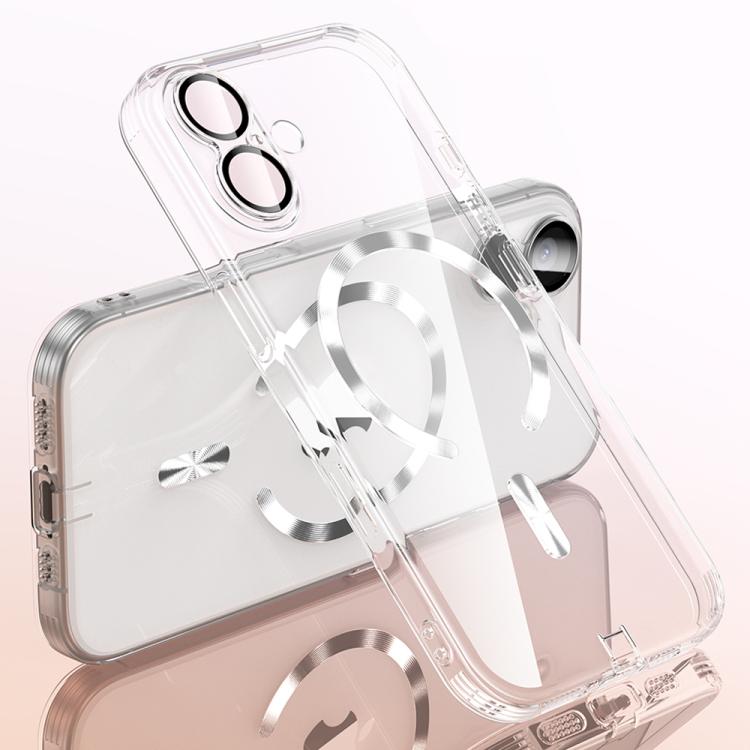 For iPhone 17 Plating Paint TPU MagSafe Phone Case with Dust Plug & Lens Film