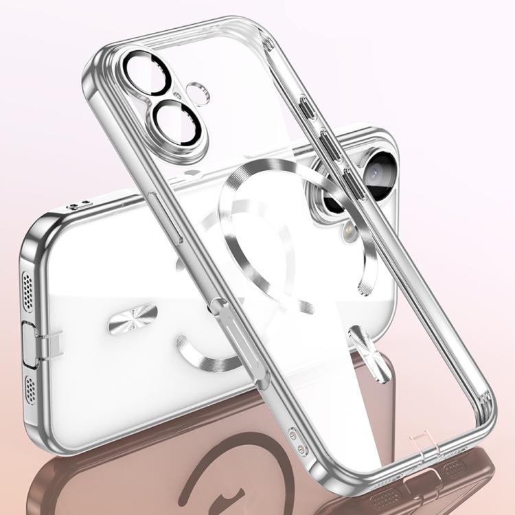 For iPhone 17 Plating Paint TPU MagSafe Phone Case with Dust Plug & Lens Film