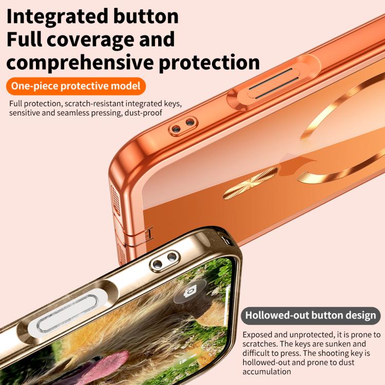 For iPhone 17 Plating Paint TPU MagSafe Phone Case with Dust Plug & Lens Film