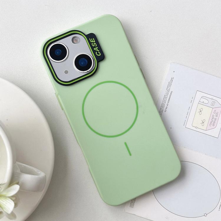For iPhone 15 Large Hole Solid Color Frame CESA Fine Ring Magsafe Phone Case