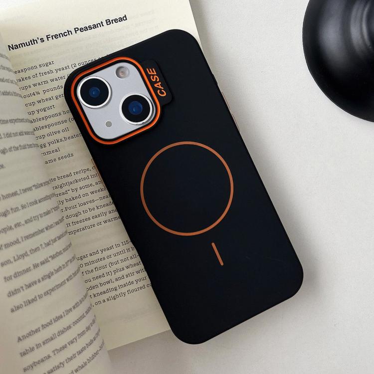 For iPhone 15 Large Hole Solid Color Frame CESA Fine Ring Magsafe Phone Case