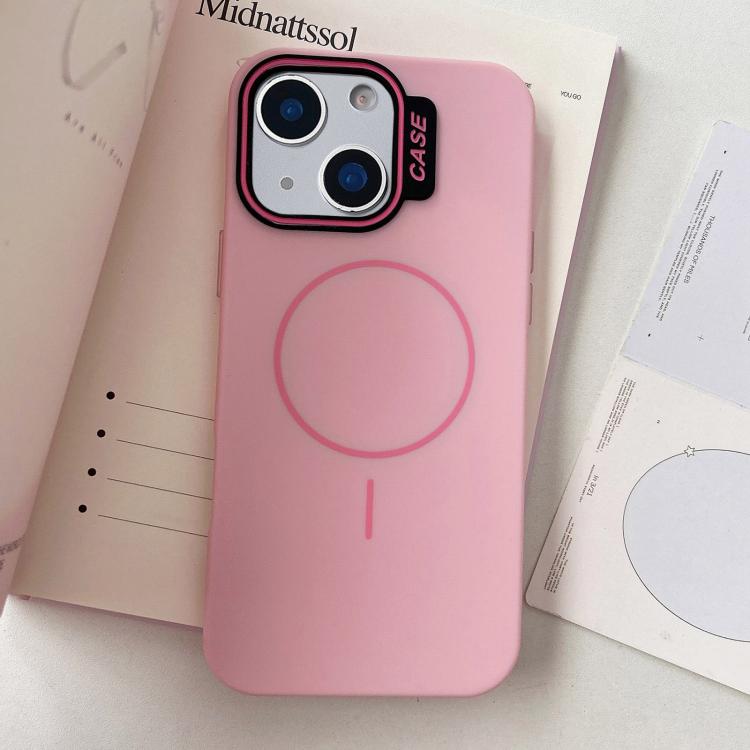 For iPhone 15 Large Hole Solid Color Frame CESA Fine Ring Magsafe Phone Case