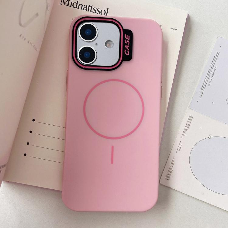For iPhone 16 Large Hole Solid Color Frame CESA Fine Ring Magsafe Phone Case