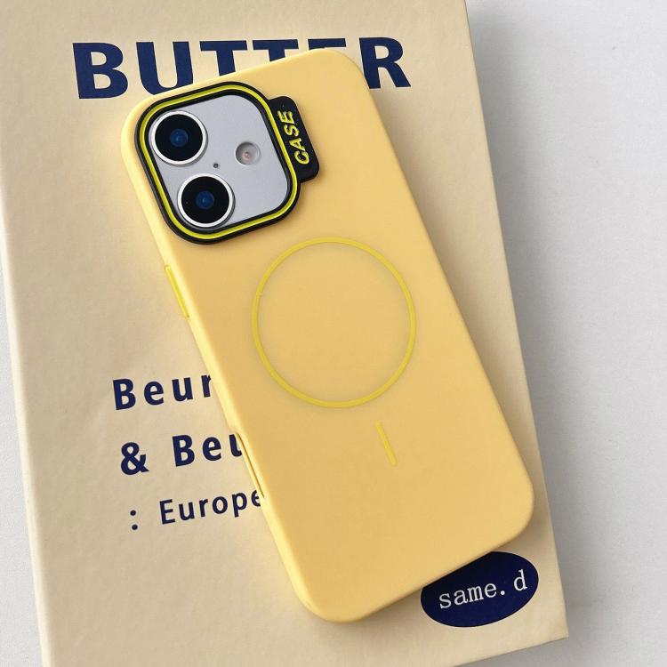 For iPhone 16 Large Hole Solid Color Frame CESA Fine Ring Magsafe Phone Case