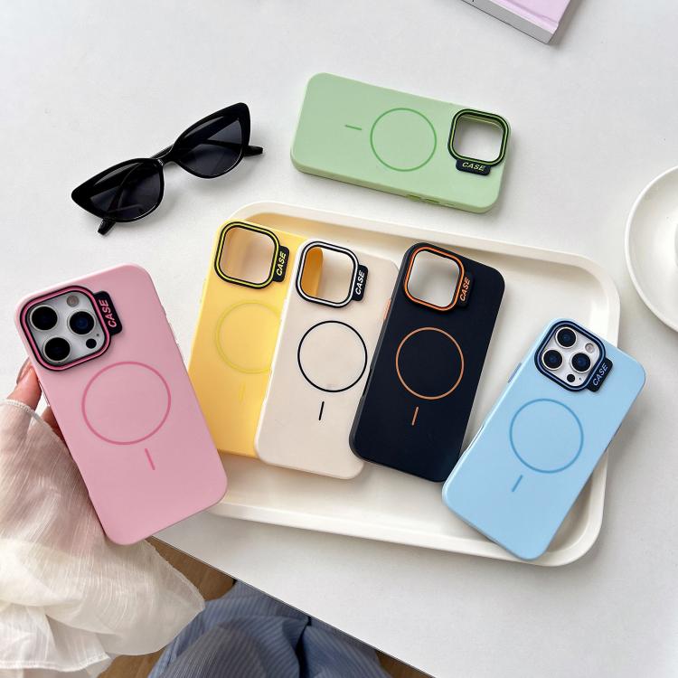 For iPhone 12 Pro Max Large Hole Solid Color Frame CESA Fine Ring Magsafe Phone Case