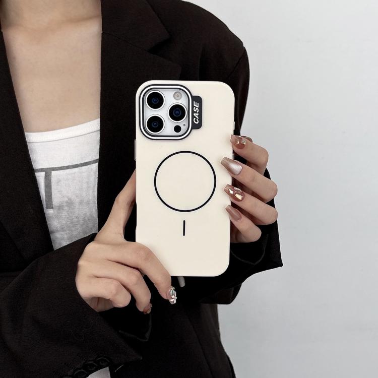 For iPhone 12 Pro Max Large Hole Solid Color Frame CESA Fine Ring Magsafe Phone Case