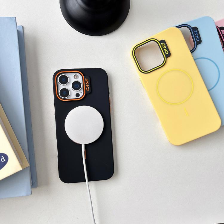 For iPhone 12 Pro Max Large Hole Solid Color Frame CESA Fine Ring Magsafe Phone Case