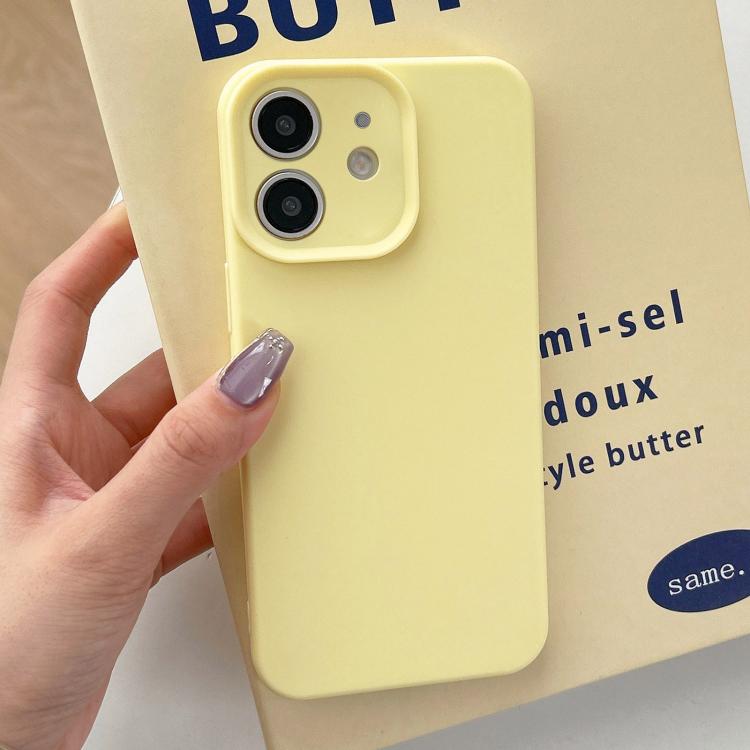 For iPhone 12 Precision Hole Camera Frame Solid Color Phone Case