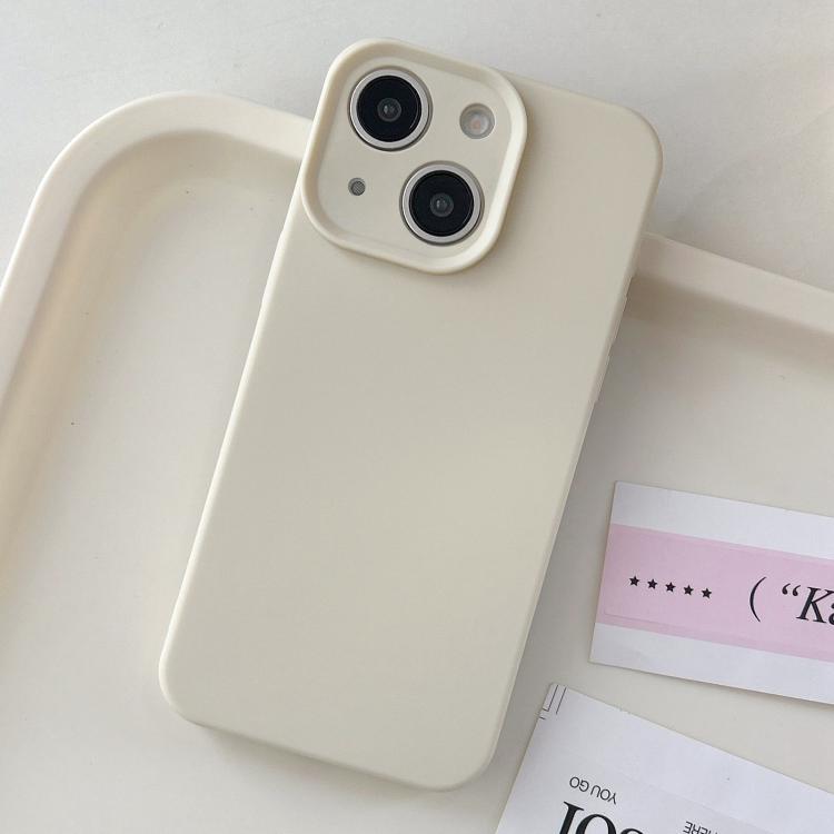 For iPhone 14 Plus Precision Hole Camera Frame Solid Color Phone Case