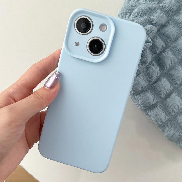 For iPhone 15 Precision Hole Camera Frame Solid Color Phone Case