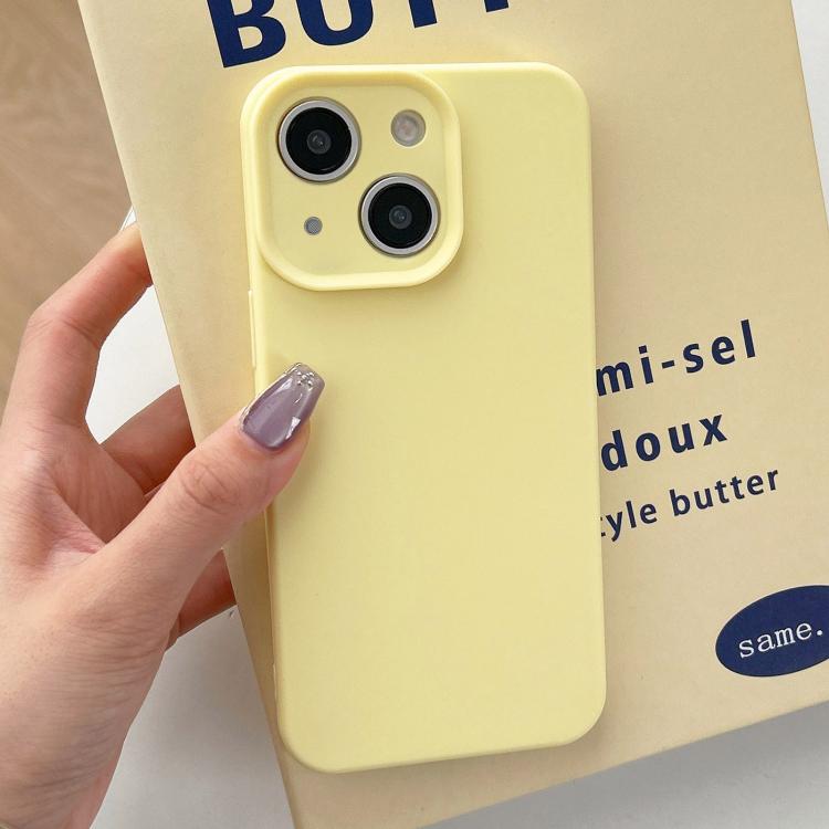 For iPhone 15 Precision Hole Camera Frame Solid Color Phone Case