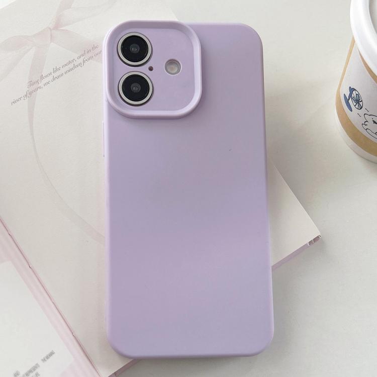For iPhone 16 Plus Precision Hole Camera Frame Solid Color Phone Case