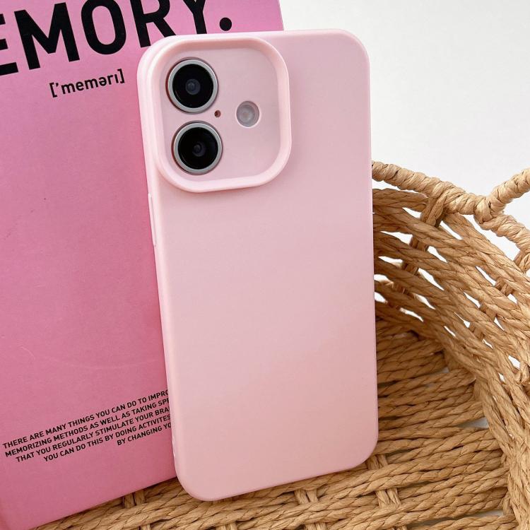 For iPhone 16 Plus Precision Hole Camera Frame Solid Color Phone Case