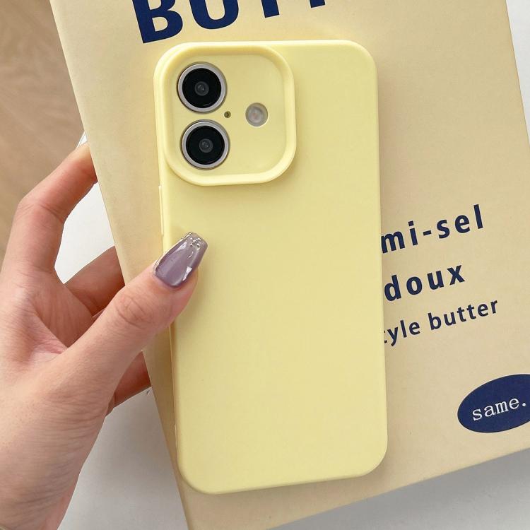 For iPhone 16 Plus Precision Hole Camera Frame Solid Color Phone Case