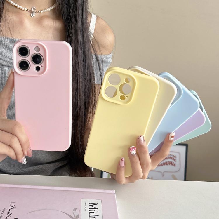 For iPhone 16 Plus Precision Hole Camera Frame Solid Color Phone Case
