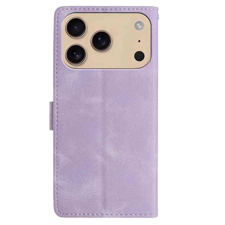 For iPhone 17 Pro Secret Garden Butterfly Pattern Leather Phone Case
