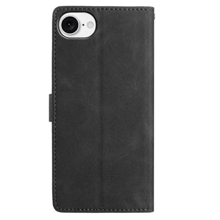 For iPhone 16e / 17e Secret Garden Butterfly Pattern Leather Phone Case