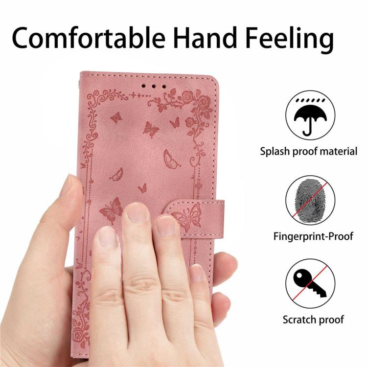 For iPhone 15 Pro Max Secret Garden Butterfly Pattern Leather Phone Case