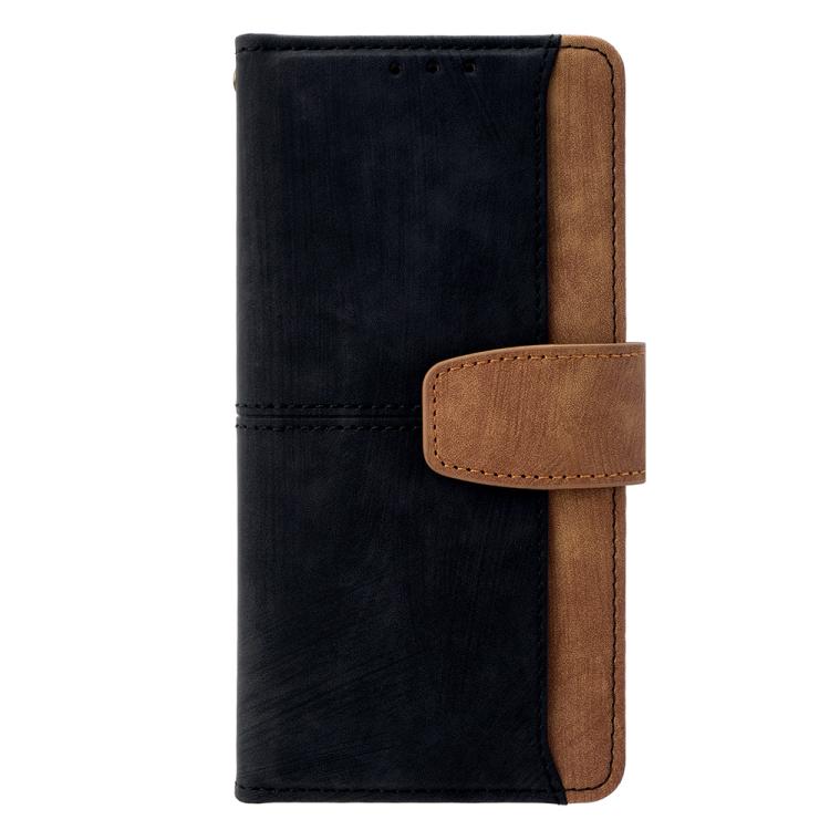 For Kyocera Basico Active3 Color Stitching Skin Feel Leather RFID Blocking Phone Case