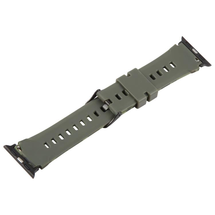 For Apple Watch 38 / 40 / 41 / S10 42mm xDfind Black Connector Camouflage Print Silicone Watch Band
