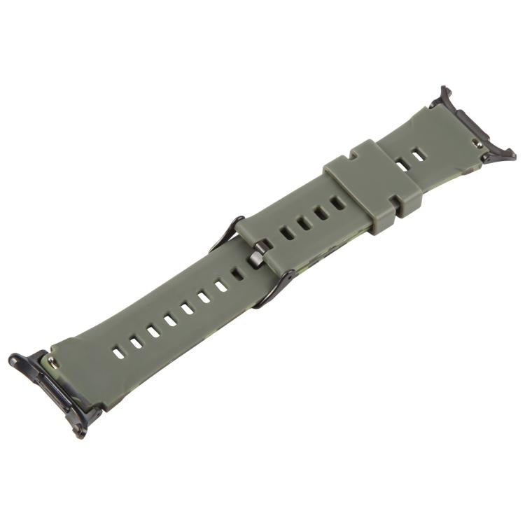 For Samsung Galaxy Watch Ultra / Ultra 2025 xDfind Black Connector Camouflage Print Silicone Watch Band